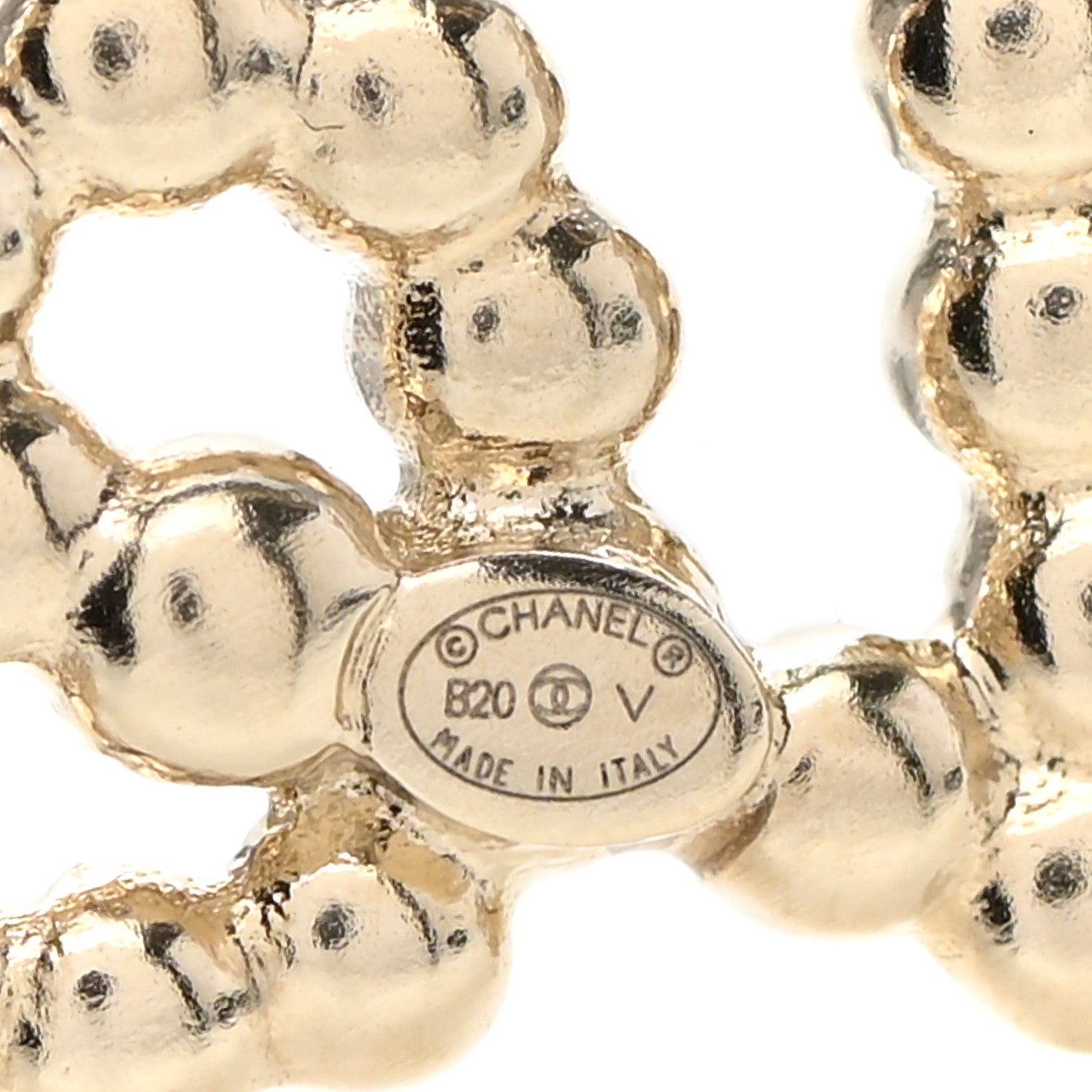 Chanel Metal Glass Swirling Pearls Brooch Pin Gold 4 of 5