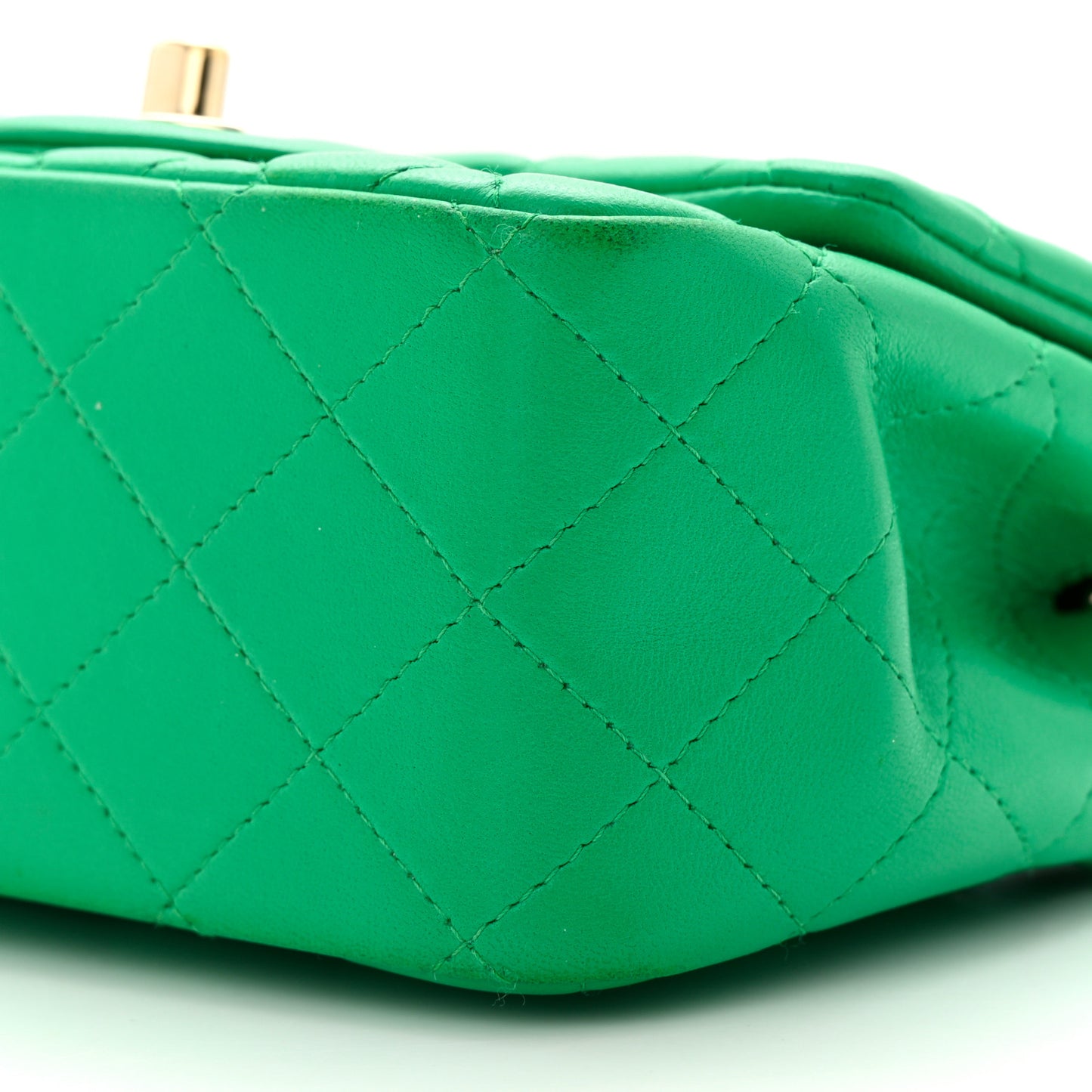 Lambskin Quilted Mini Square Flap Green
