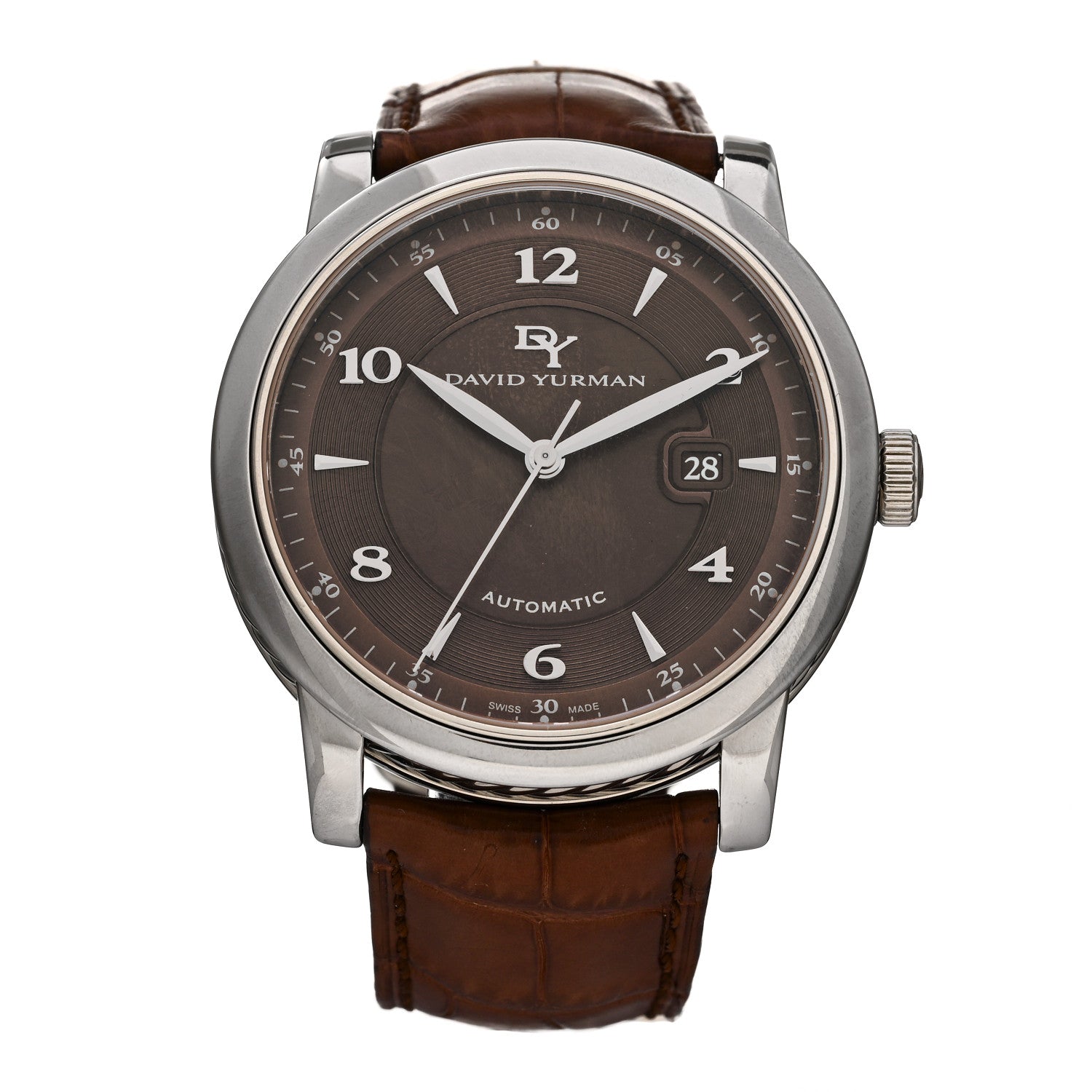 David Yurman Stainless Steel Alligator 38mm Automatic Watch Brown 1 of 4