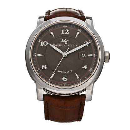 David Yurman Stainless Steel Alligator 38mm Automatic Watch Brown 1 of 4
