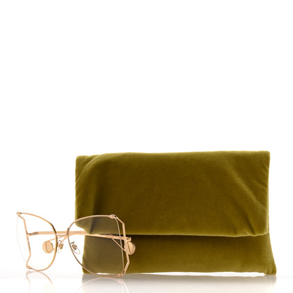 Gucci Metal Oversized Round Sunglasses GG0252S Gold 8 of 8