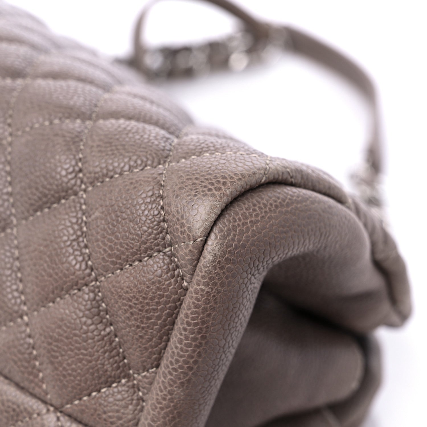 Chanel Caviar Medium Just Mademoiselle Bowling Bag Grey 9 of 14