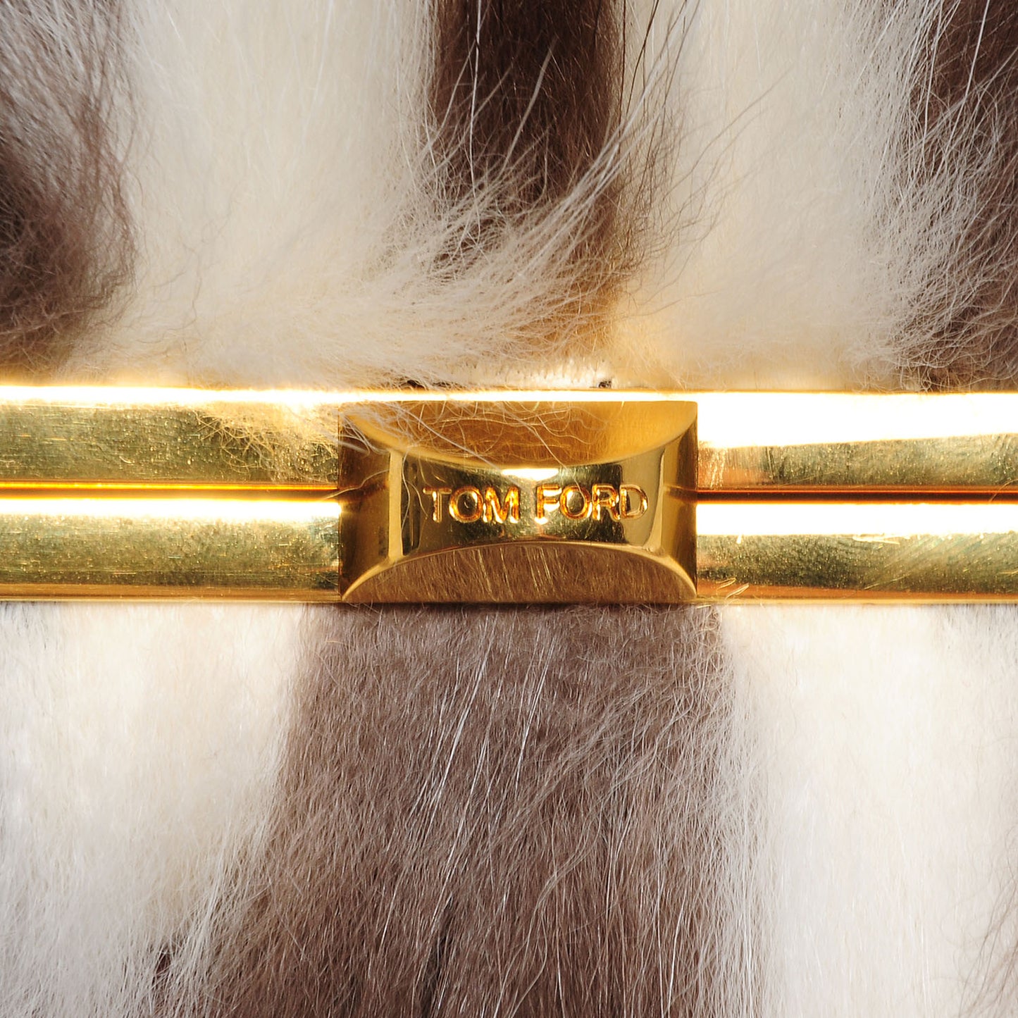 Skunk Fur Minaudière Clutch Brown