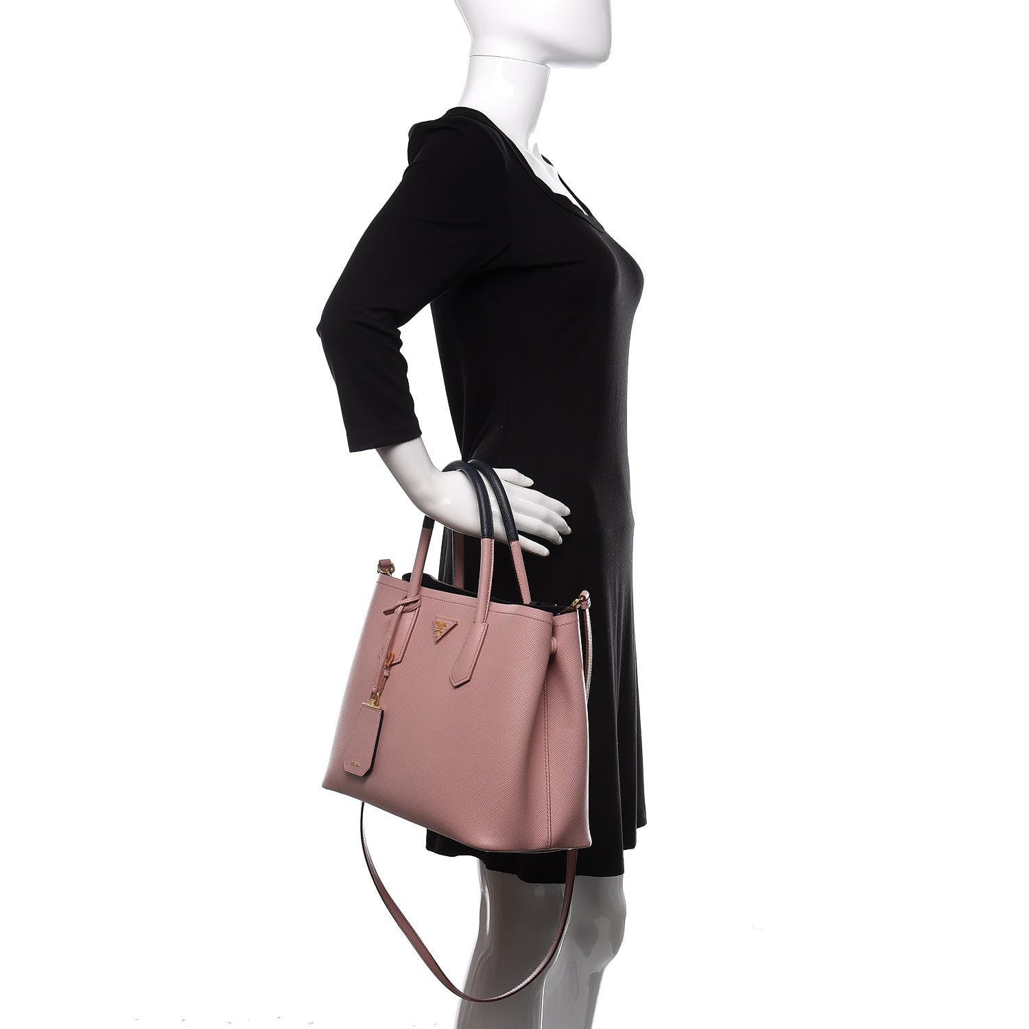Prada Saffiano Cuir Medium Bi-Color Double Bag Pesco Baltico 3 of 15