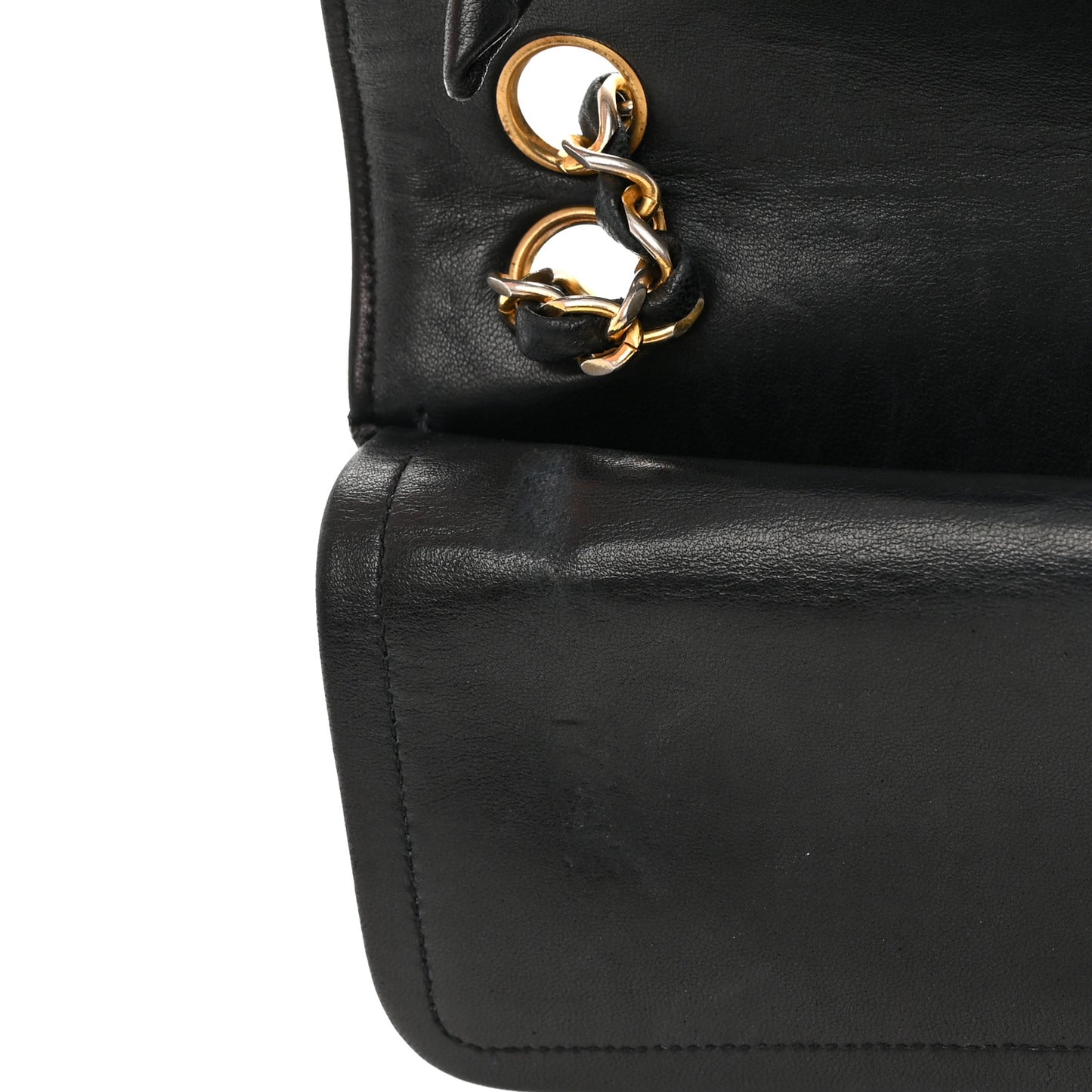 Lambskin Quilted Medium Double Flap Black
