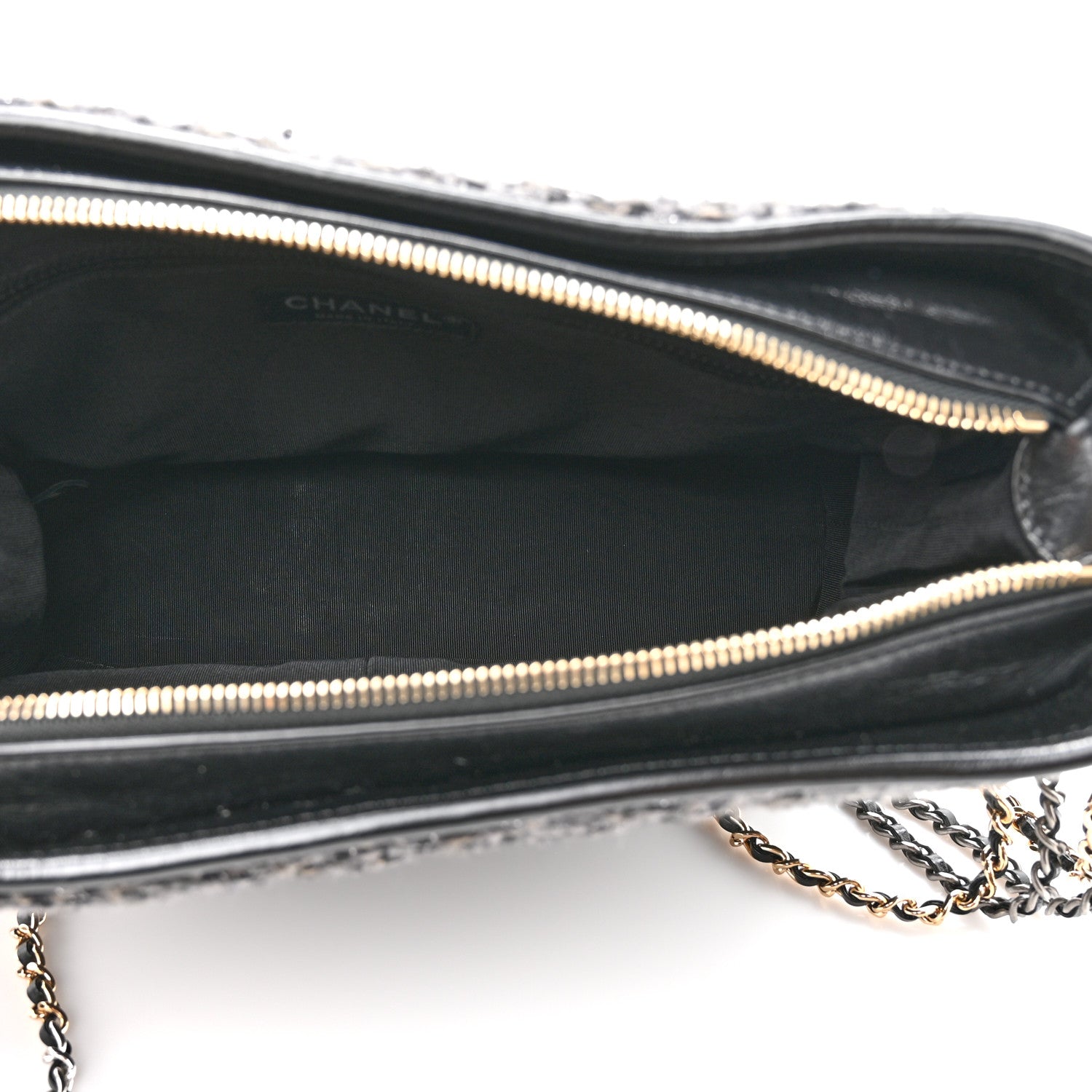 Chanel Tweed Calfskin Quilted Medium Gabrielle Hobo Black 5 of 10