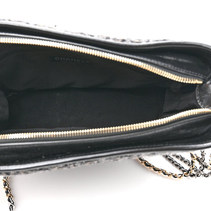 Chanel Tweed Calfskin Quilted Medium Gabrielle Hobo Black 5 of 10