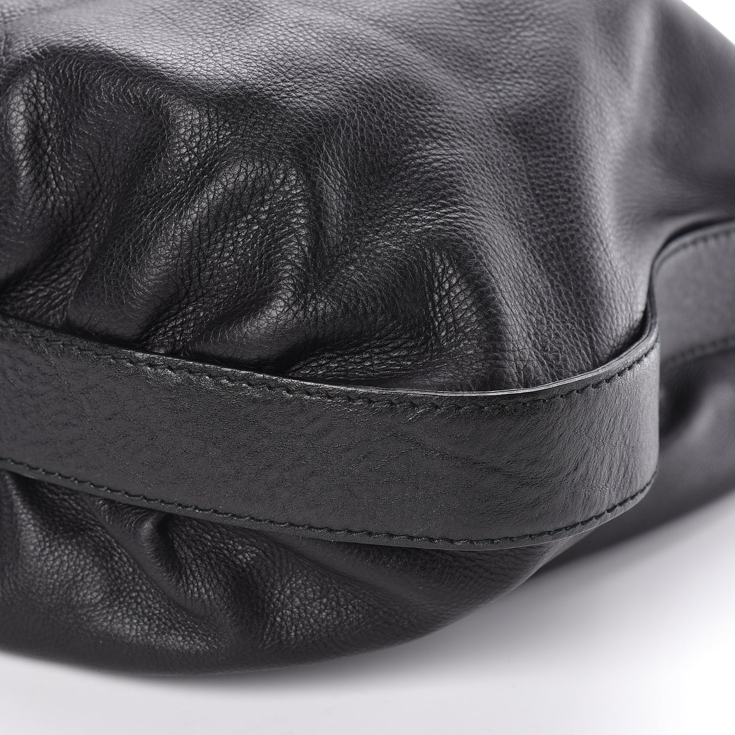 Pebbled Calfskin Medium Interlocking Icon Shoulder Bag Black