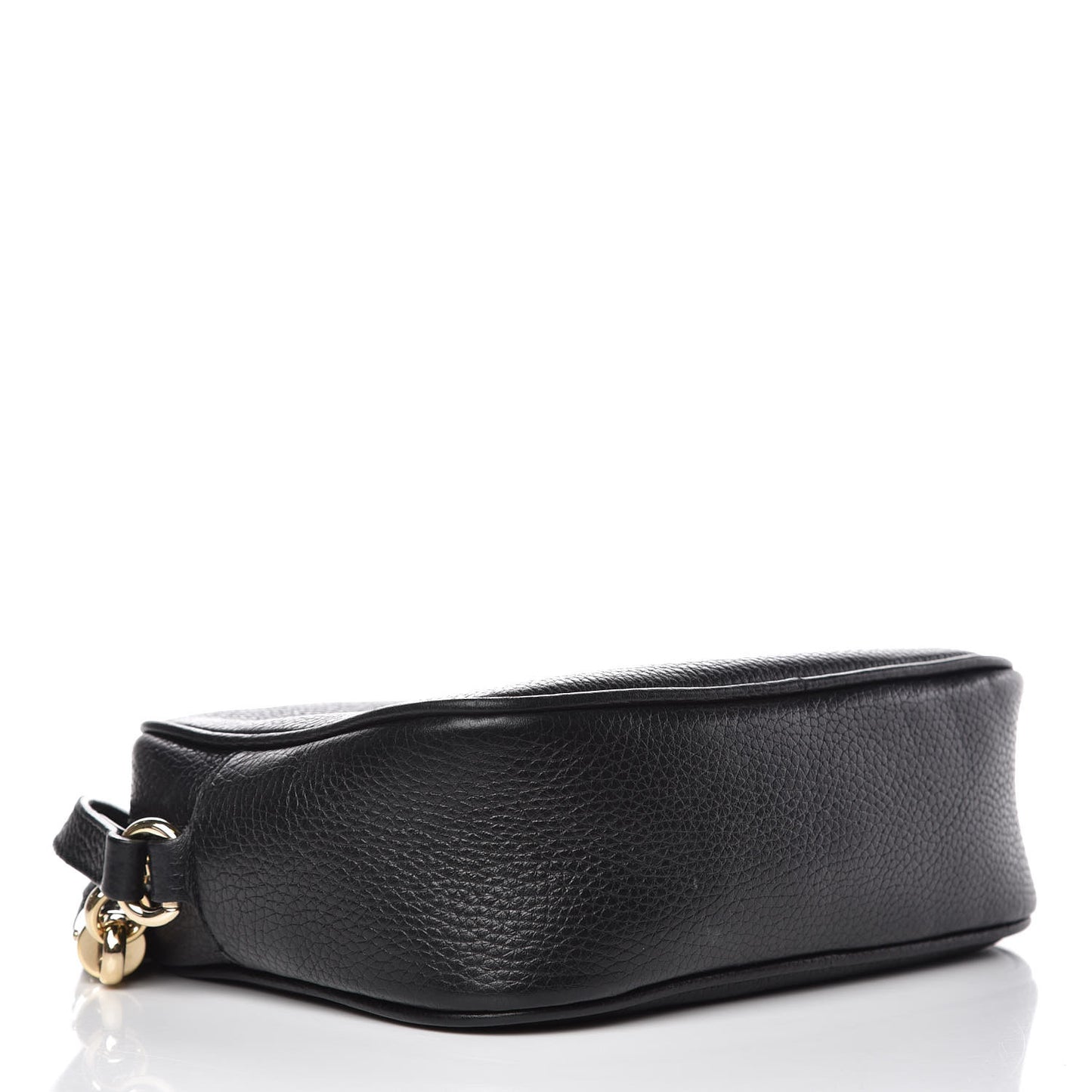 Pebbled Calfskin Small Soho Disco Bag Black