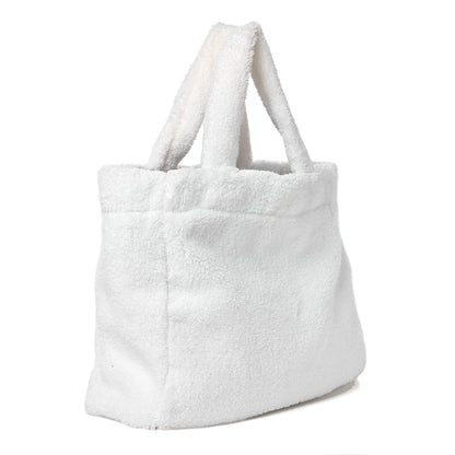 Prada Terry Cloth Tote Bag White Black 3 of 12