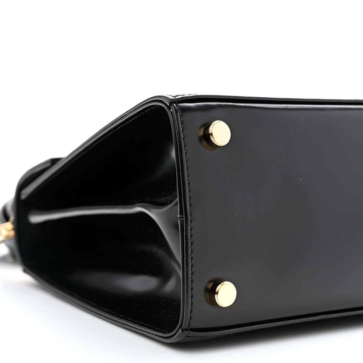 Brushed Off Calfskin Iconic Top Handle Bag Black