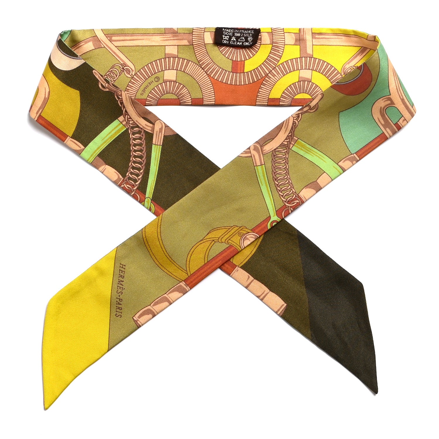 Hermes Silk Eperon d'Or Twilly 1 of 4