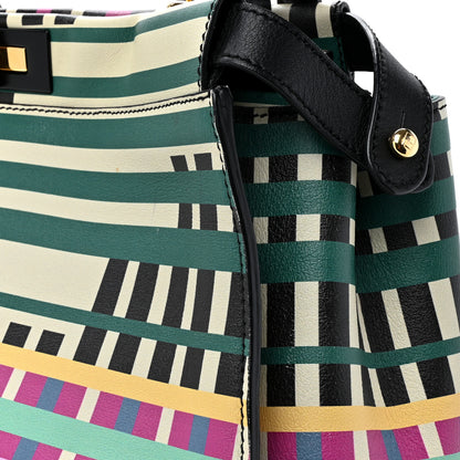 Fendi Vitello Seta Digital Print Large Peekaboo Iconic Satchel Multicolor Black 19 of 19