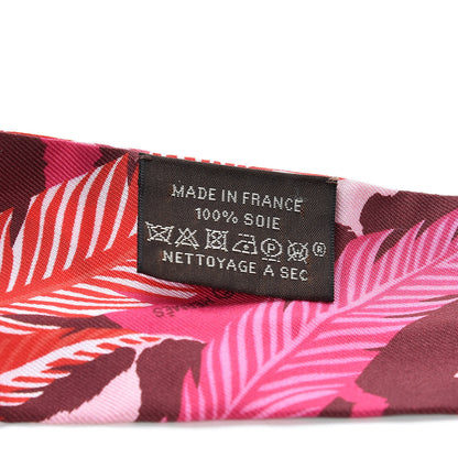 Hermes Silk Jaguar Quetzal Twilly Fuchsia Rose Bordeaux 4 of 5