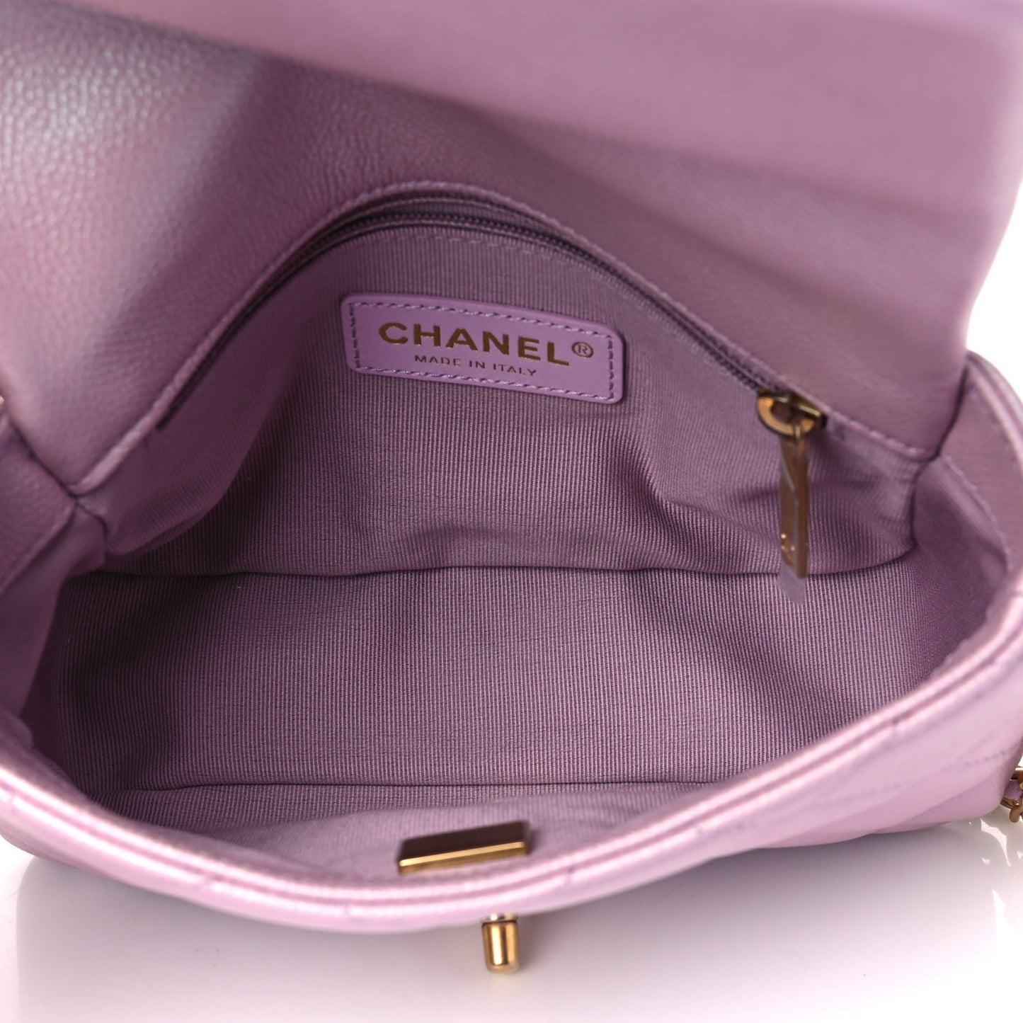 Iridescent Caviar Quilted Mini My Perfect Flap Pink