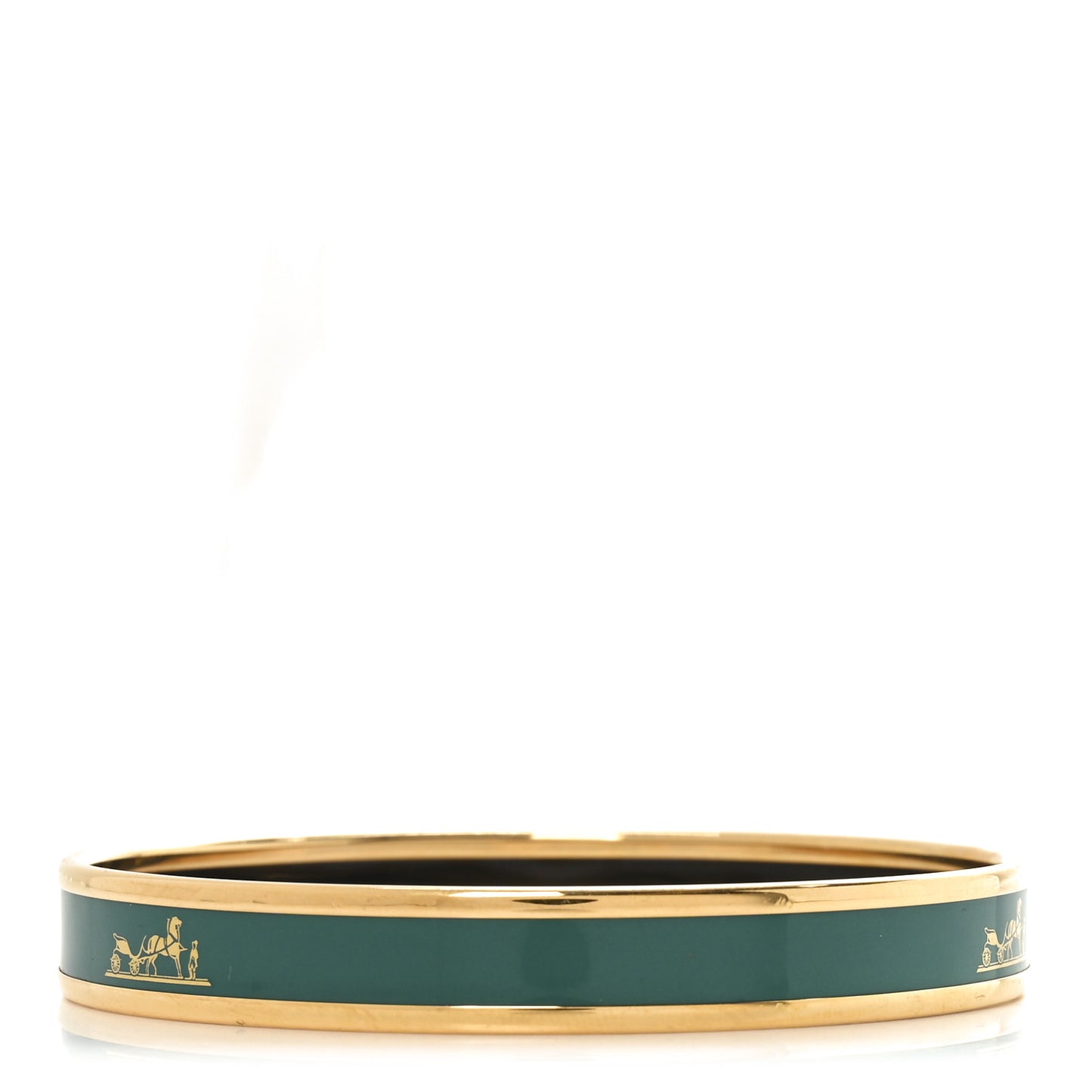 Enamel Printed Narrow Caleche Bracelet 65 Vert Sapin