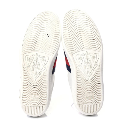 Gucci Calfskin Nappa Web LOVED Embroidered Womens Ace Sneakers 38 White Red Flame Notte 7 of 13