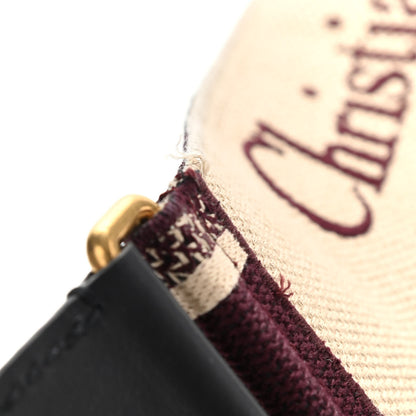 Christian Dior Canvas Embroidered Shoulder Strap Burgundy 7 of 9
