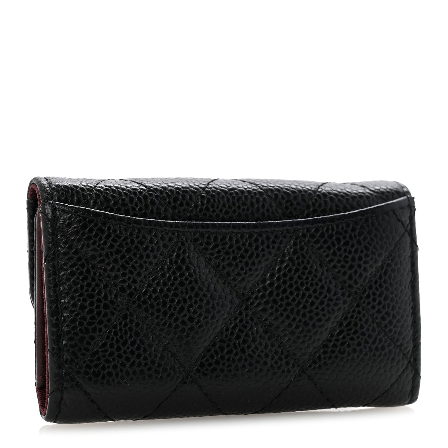 Caviar Quilted 6 Key Holder Black