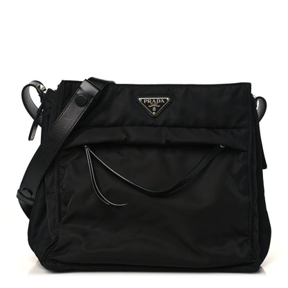 Prada Tessuto Nylon Front Pocket Messenger Bag Black 1 of 9