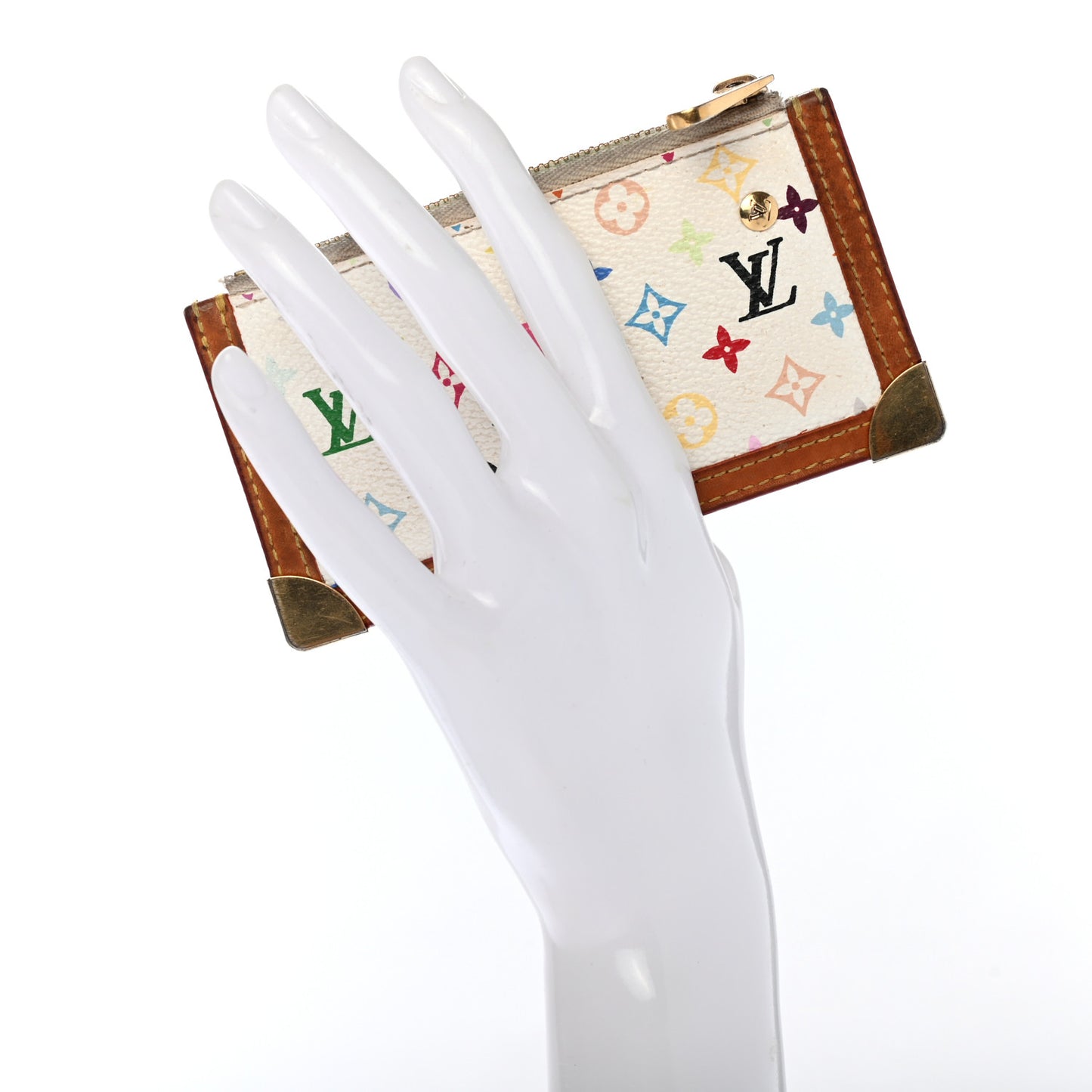 Monogram Multicolor Key Pouch White