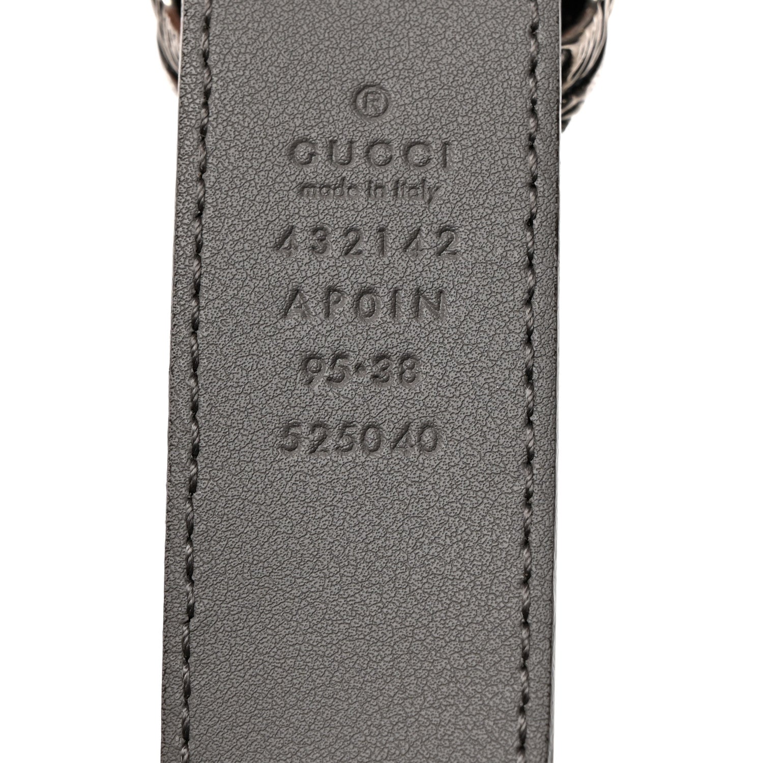 Gucci Moon Calfskin Crystal Dionysus 30mm Belt 95 38 Grey 3 of 5