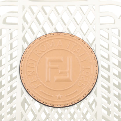 Fendi Recycled Plastic Vitello Liberty Matte Medium Fendi Basket White Ice Miele Scuro 8 of 10