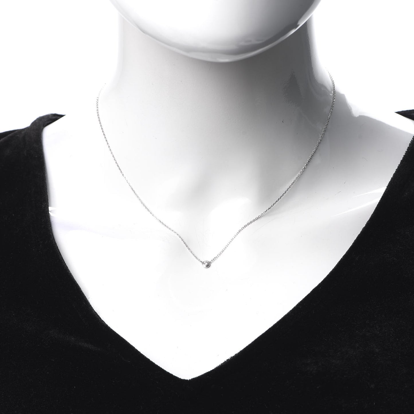 18K White Gold Diamond XS D'Amour Pendant Necklace
