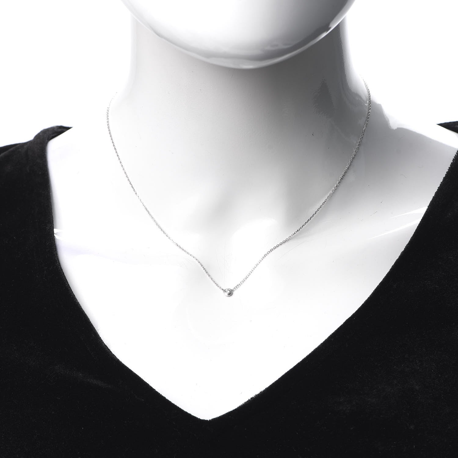 Cartier 18K White Gold Diamond XS D'Amour Pendant Necklace 2 of 5