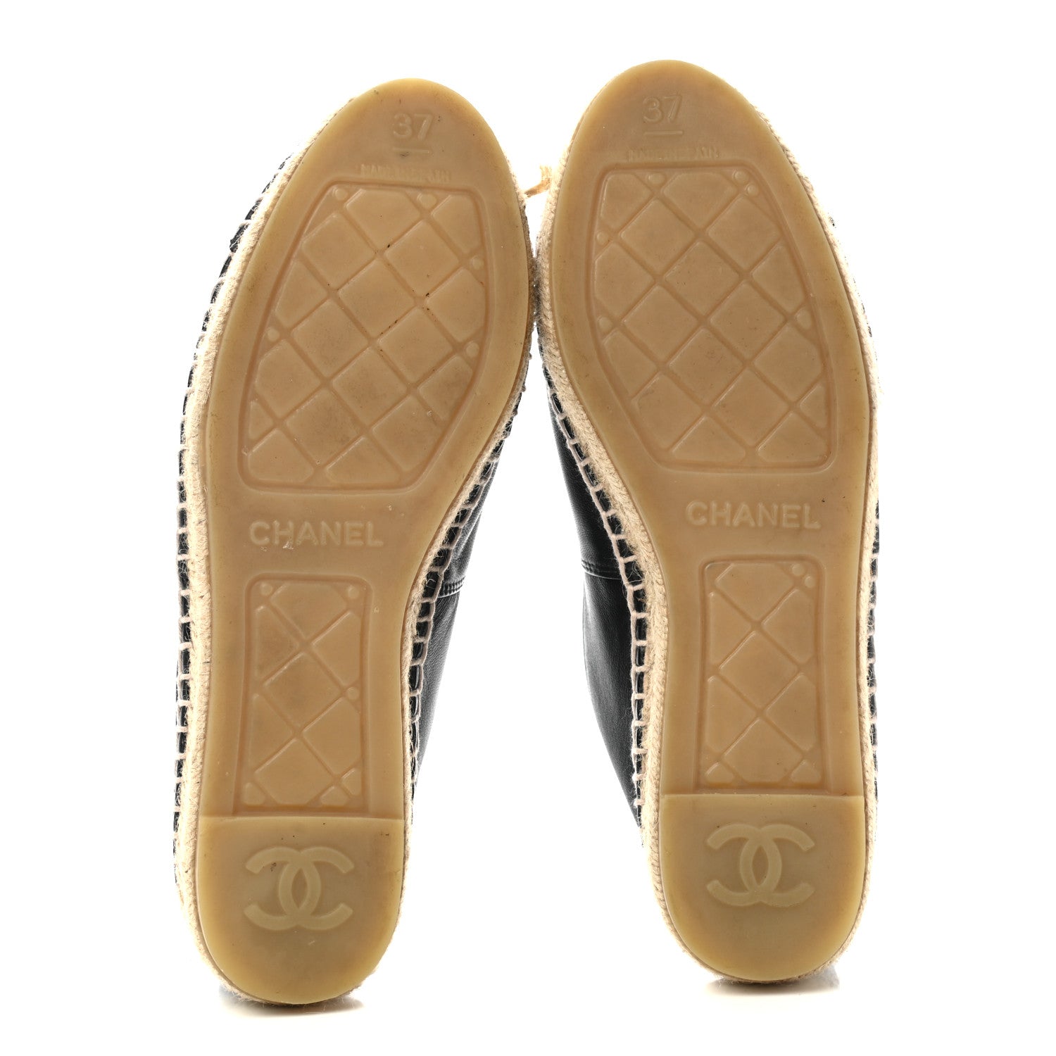 Chanel Lambskin CC Espadrilles 37 Black 6 of 12