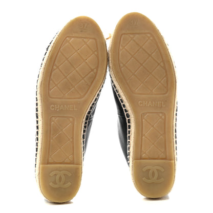 Chanel Lambskin CC Espadrilles 37 Black 6 of 12