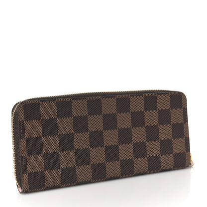 Louis Vuitton Damier Ebene Clemence Wallet Rose Ballerine 3 of 8