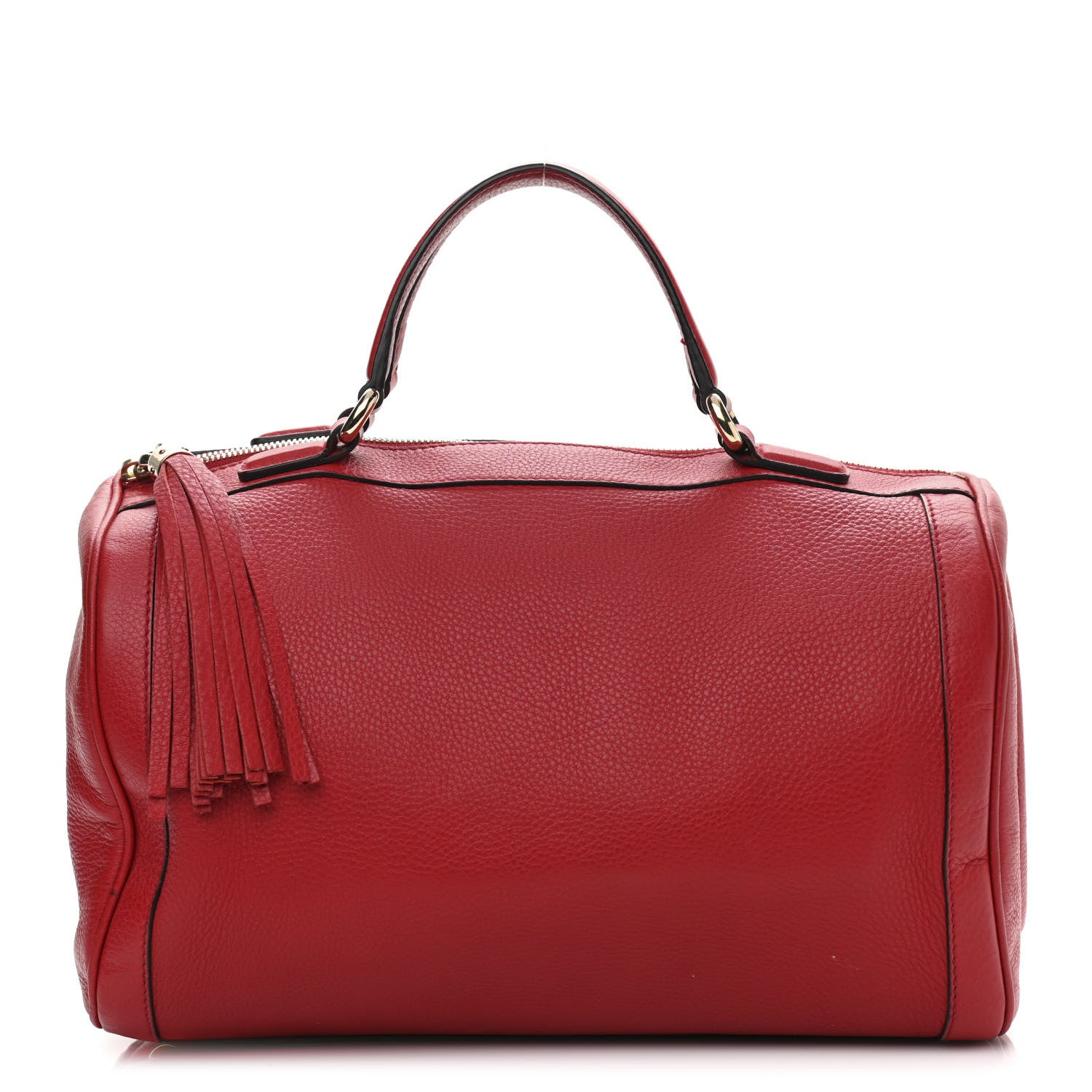 Gucci Pebbled Calfskin Medium Soho Boston Red 1 of 17