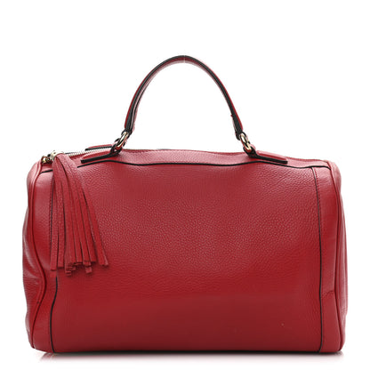 Gucci Pebbled Calfskin Medium Soho Boston Red 1 of 17