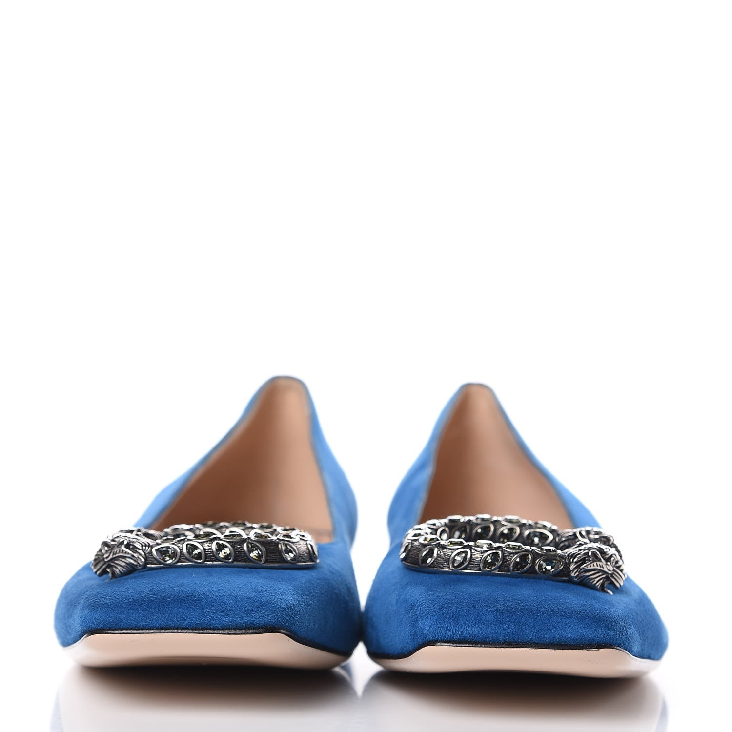 Gucci Kid Scamosciato Dionysus Ballet Flats 40 Vintage Bluette 2 of 9