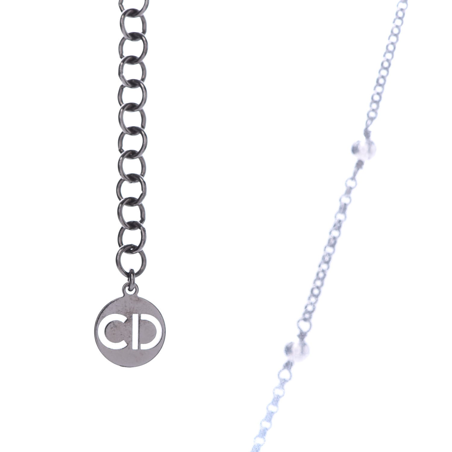 Christian Dior Metal Logo CD Necklace Ruthenium 5 of 6