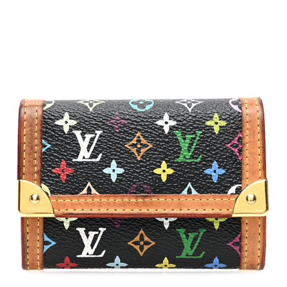 Louis Vuitton Monogram Multicolor Porte-Monnaie Plat Coin Purse Black 1 of 7