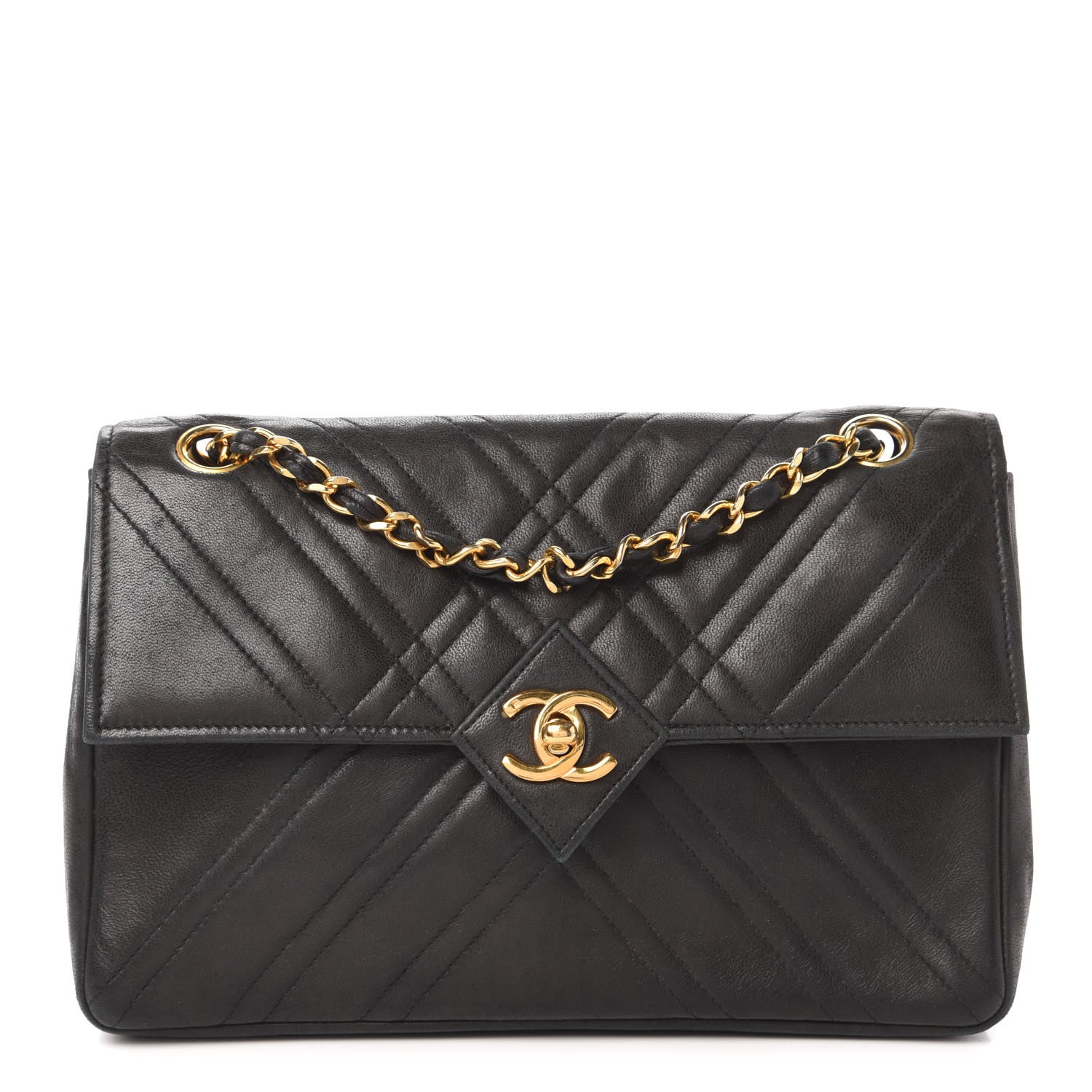Chanel Lambskin Stitched Small Single Flap Black 1 of 10