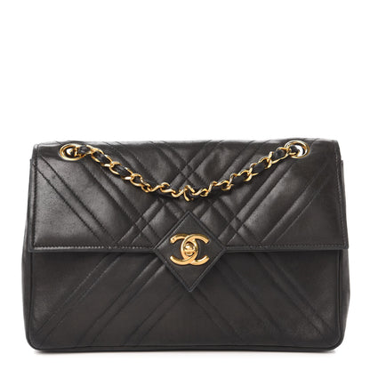 Chanel Lambskin Stitched Small Single Flap Black 1 of 10