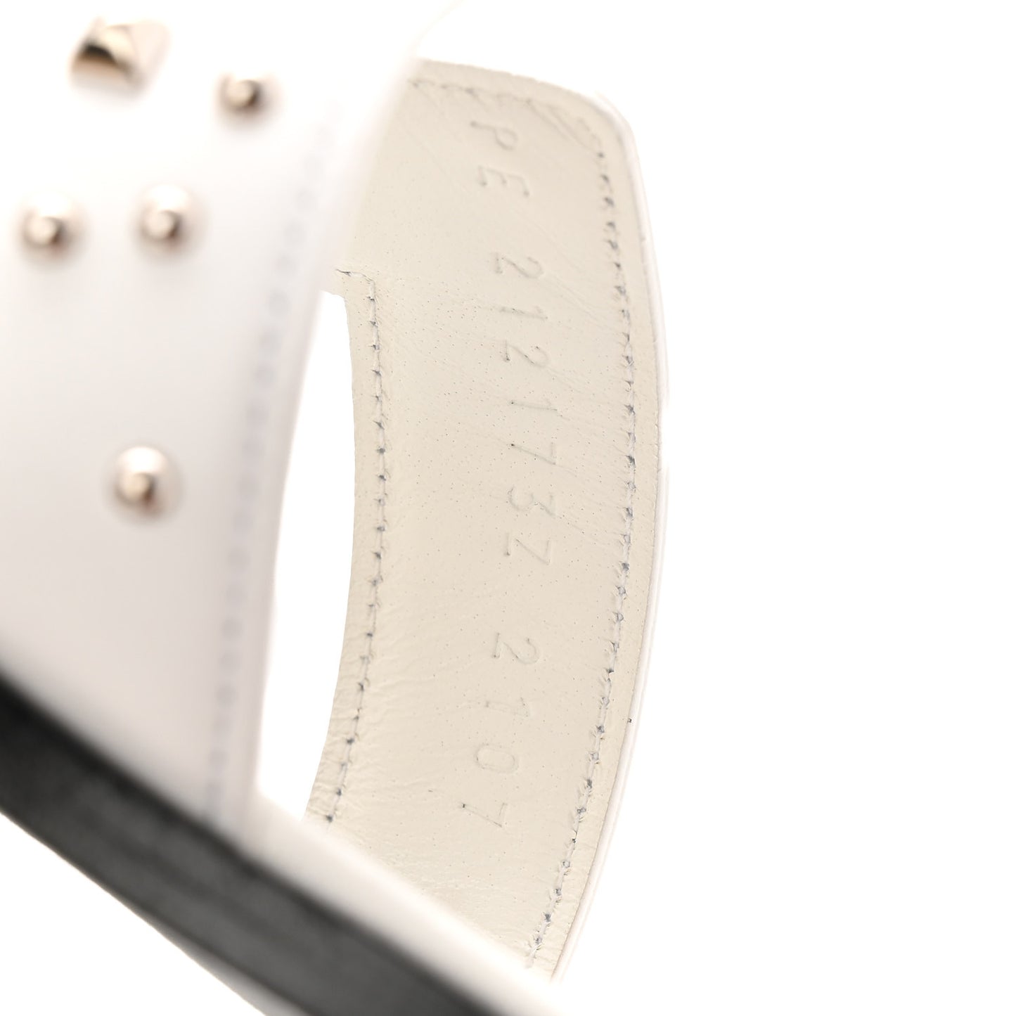 Calfskin Studded Oran Sandals 37.5 White