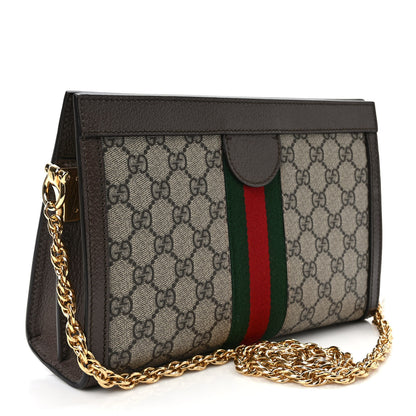Gucci GG Supreme Monogram Web Small Ophidia Chain Shoulder Bag Brown 3 of 9