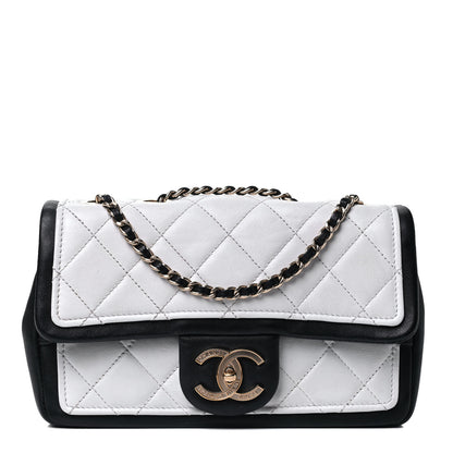 Chanel Lambskin Quilted Small Graphic Flap White Black 1 of 4