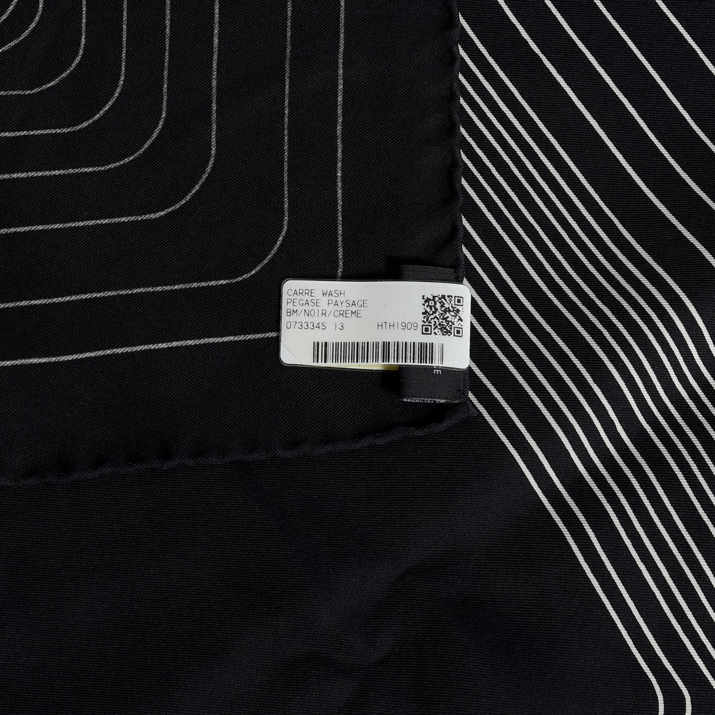 Silk Pegase Paysage Hermes Scarf 90 Black Beige