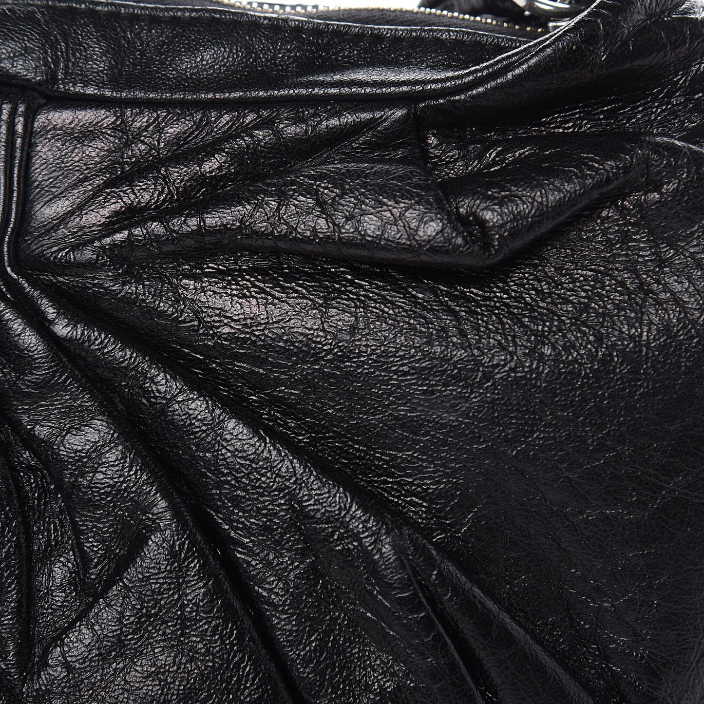 Vitello Shine Wristlet Black