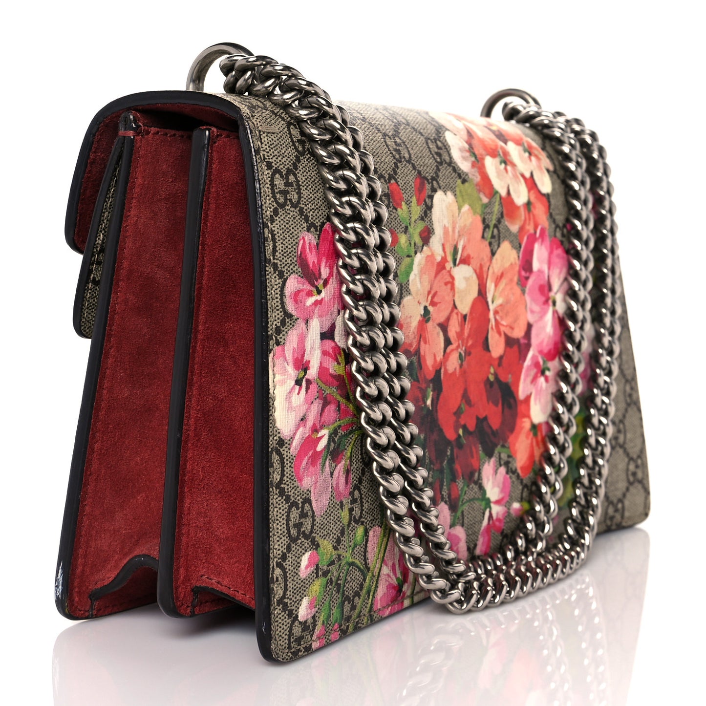 GG Supreme Monogram Blooms Small Dionysus Shoulder Bag Beige Multicolor Dry Rose