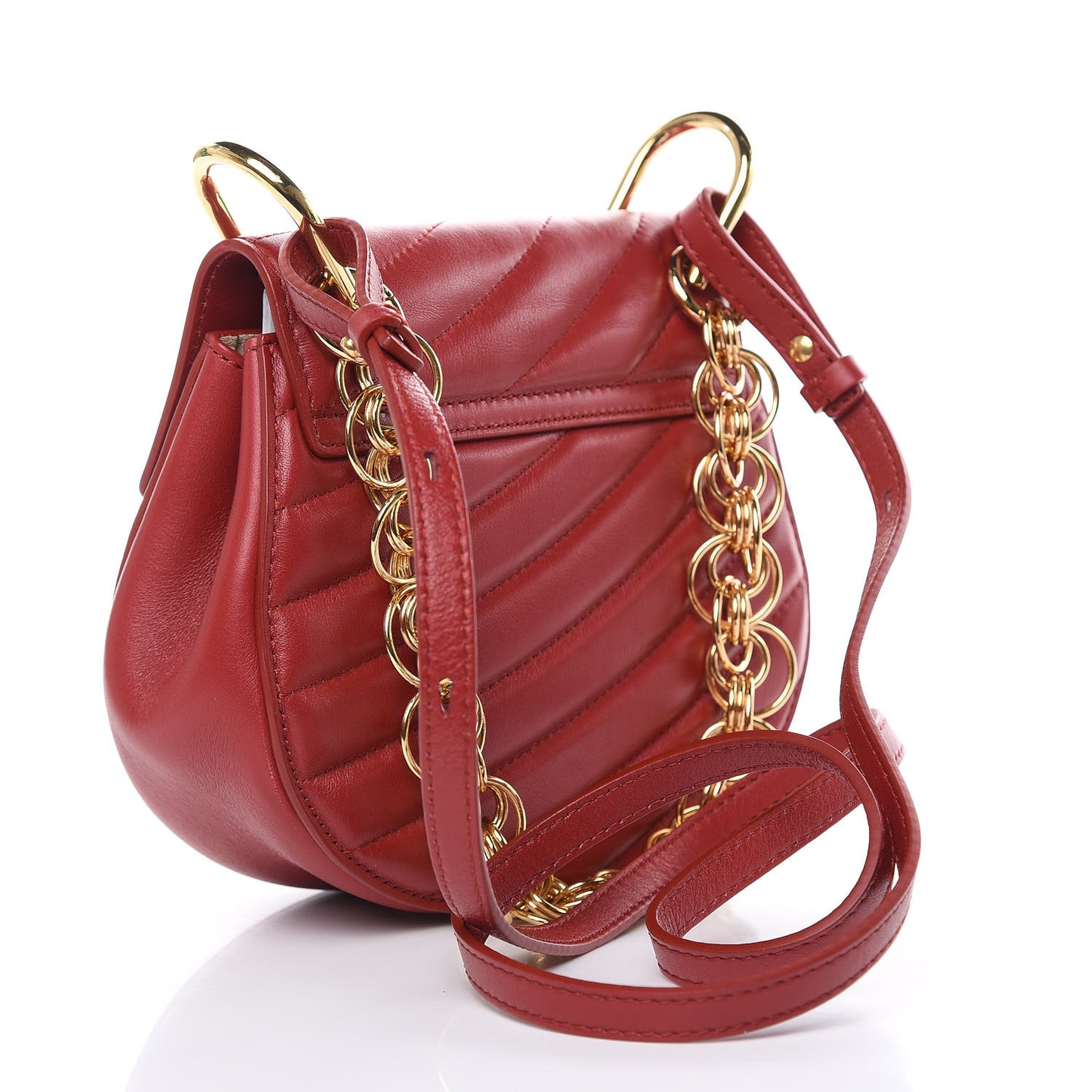 Calfskin Quilted Mini Drew Bijou Shoulder Bag Dahlia Red