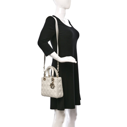 Christian Dior Lambskin Cannage Small My ABCDior Lady Dior White 2 of 14