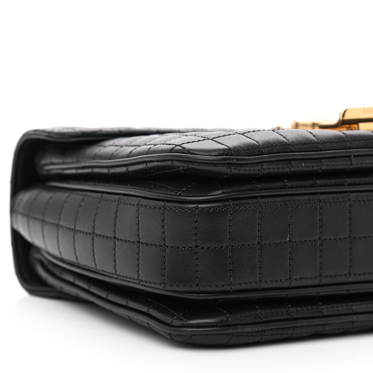 Calfskin Quilted Medium C Bag Black