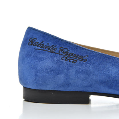 Chanel Suede Satin Cap Toe Gabrielle Ballerina Flats 36.5 Royal Blue Black 18 of 23