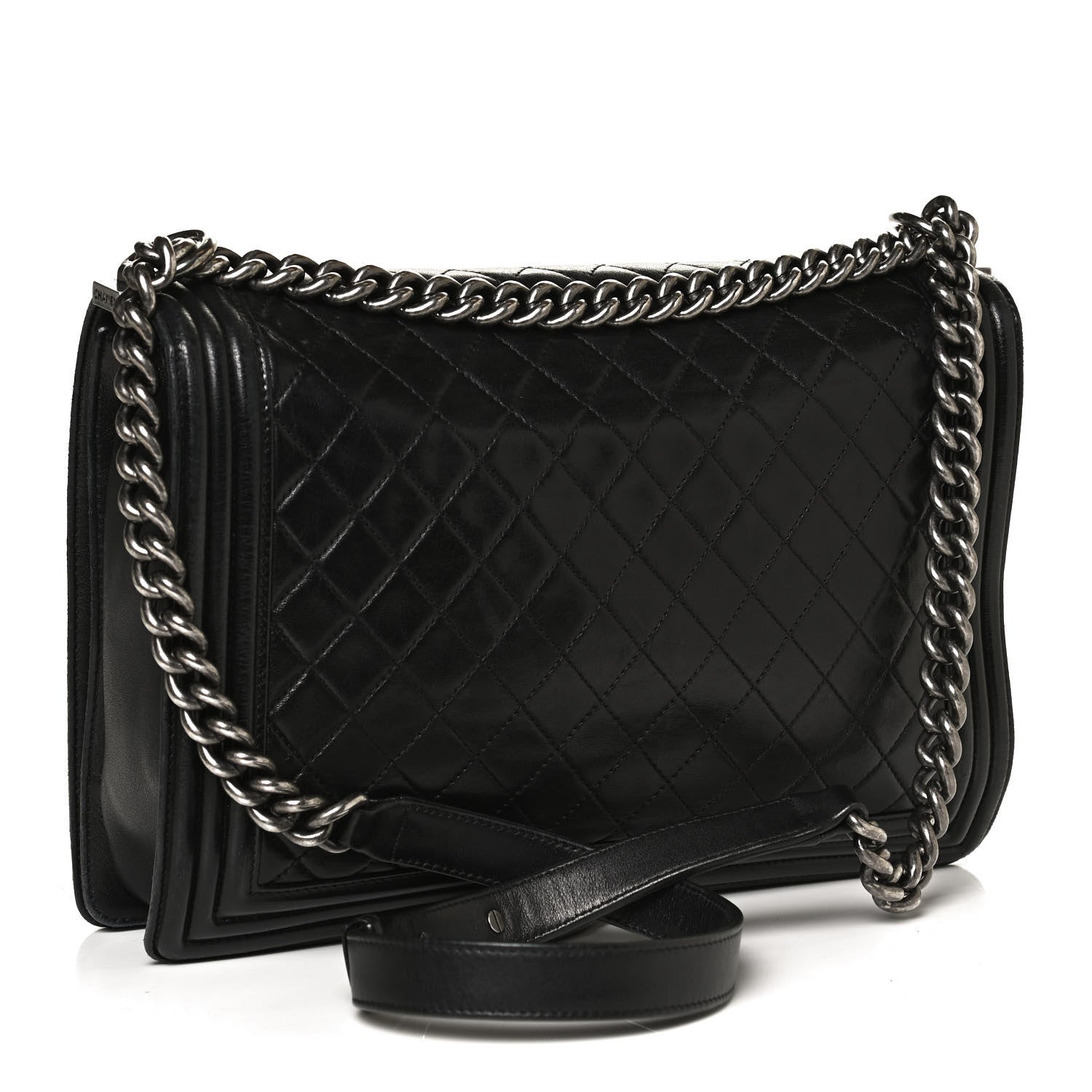 Chanel Lambskin Quilted Large Boy Flap Black 3 of 13